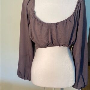 Altar’d State Women's Long Sleeve Crop Top in Purple sz Small NWT